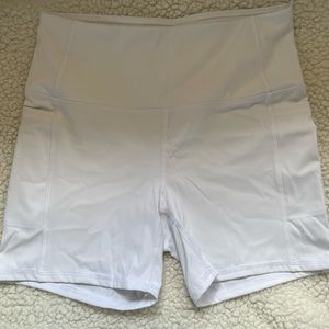 White RBX spandex shorts